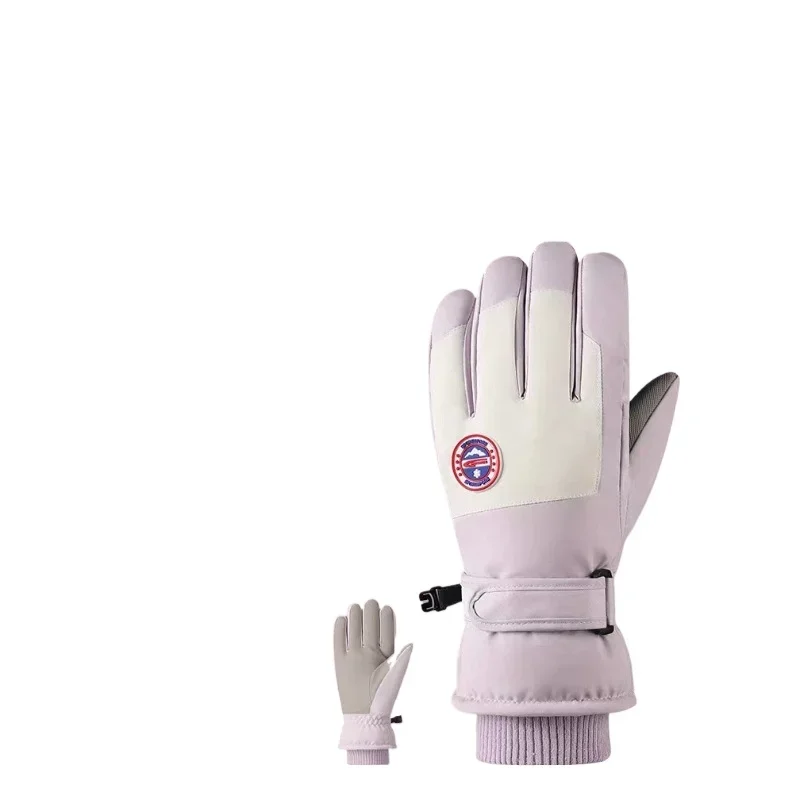 Зимние лыжные перчатки для мужчин, теплые водоотталкивающие бархатные и утолщенные перчатки для альпинизма и велоспорта с сенсорным экраном