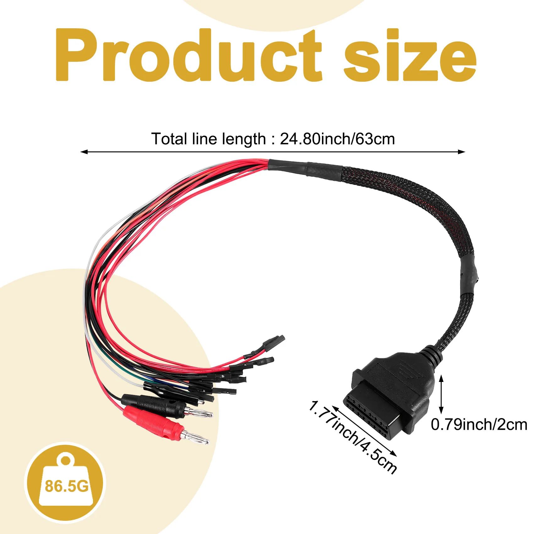 

#946C Car MPPS V18 Version V18.12.3.8 Breakout Tricore Cable OBD Cable (Black)
