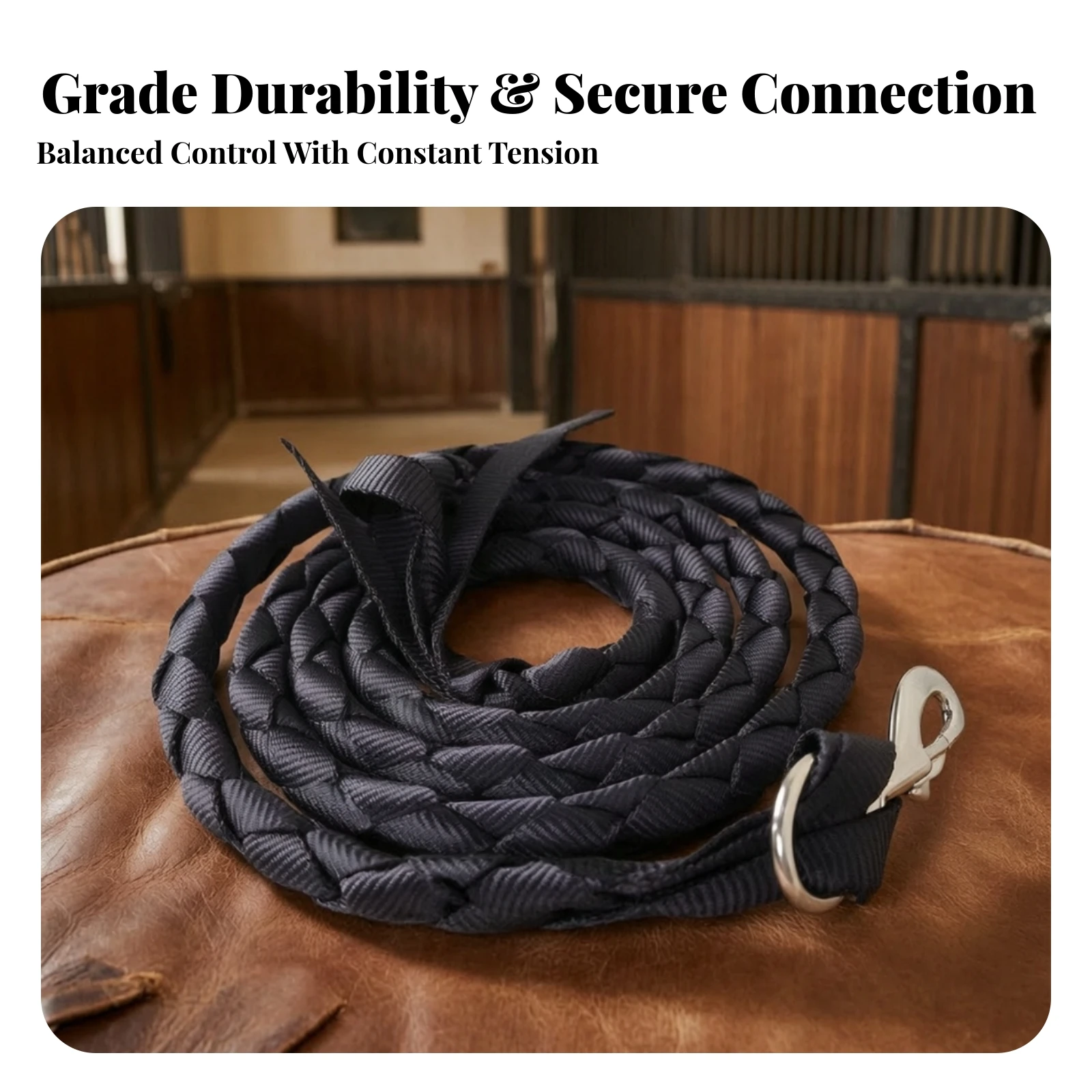 2.5 Meter Braided Equestrian Lead Comfortable Grip Braided Horse Lead Rope Horse Handling Rope with Snap Hook Flexible