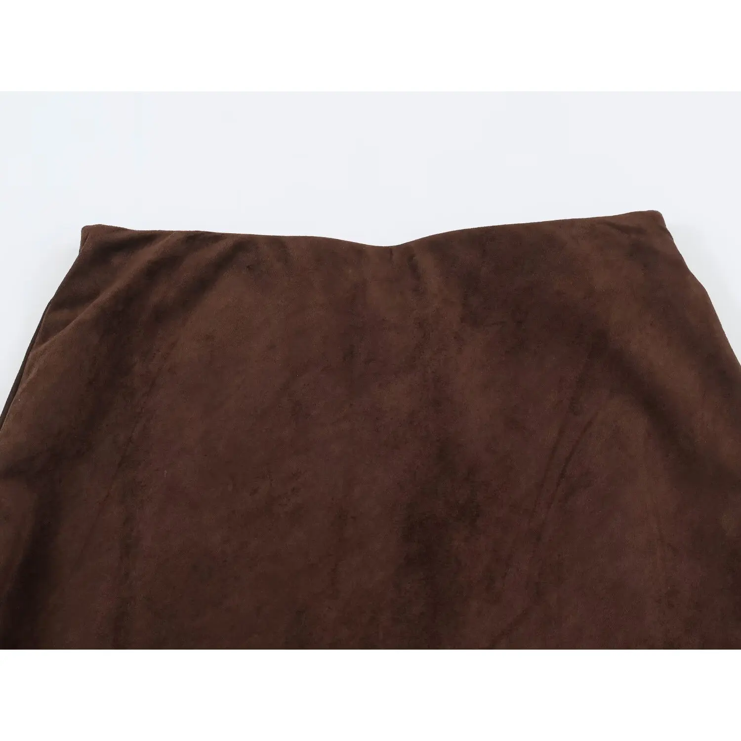 KASLEAD New Women's Suede Double Layer A-Line Skirt Elastic Waist Chiffon Half-length Skirts Fashionable Autumn Polyester Fiber