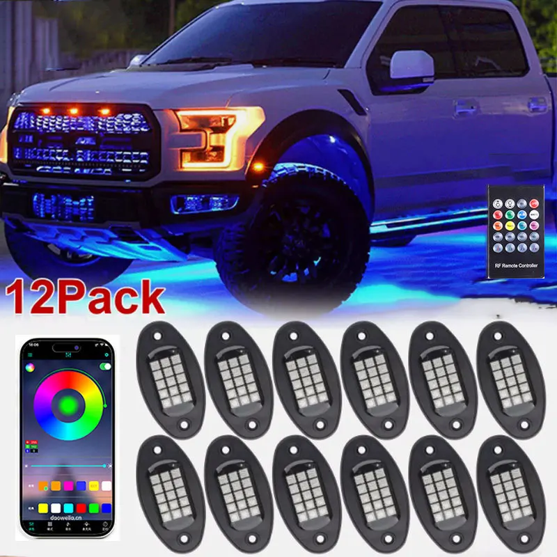 

LED Car Chassis Atmosphere Light APP Control RGB Colourful Car Underglow Lights Waterproof Auto Neon Off-road Ambient Lighting