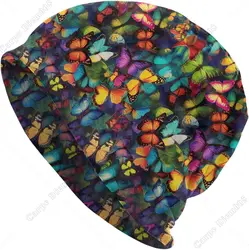Watercolorful Butterfly Beanie Hat Chemo Headwear Slouchy Skull Sleep Cap for Women Men Winter Running One Size