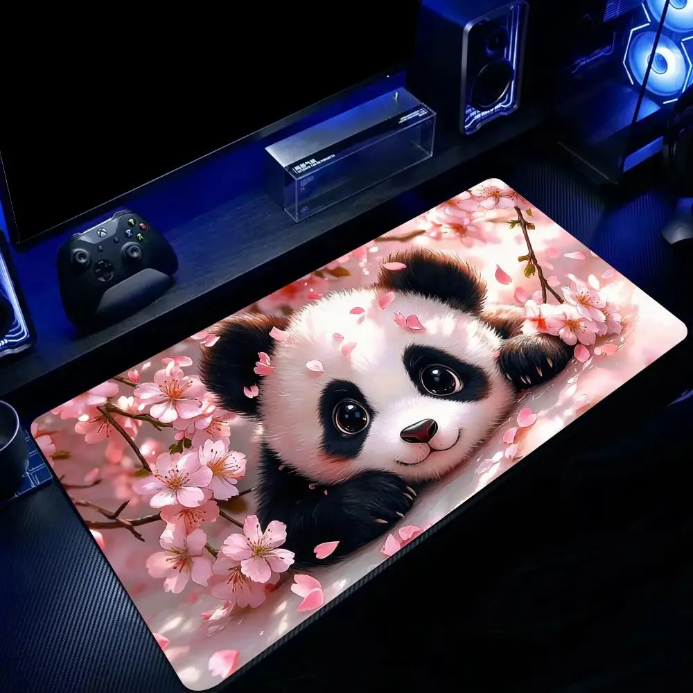 Adorably fluffy panda Mouse Pad Large Computer Office Game Table Mats Rubber Anti-slip XXL Mouse Mat HDP Long Desk Pads Mauspad