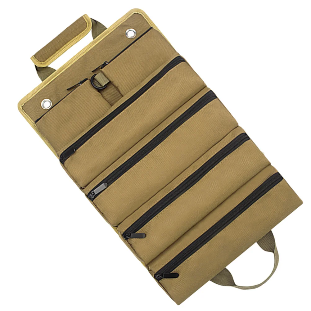 حقيبة أدوات الكهربائي شديدة التحمل من قماش أكسفورد منظم تخزين متعدد الأغراض جيوب متعددة أكياس لف الأدوات للأدوات