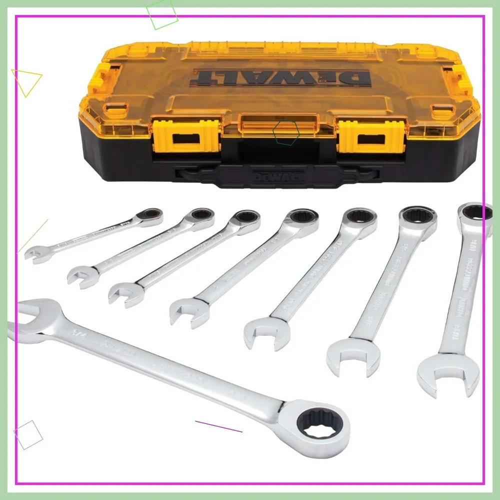 

Набор ключей с храповым механизмом SAE из 8 предметов с 72 зубьями для плавной работы в плотных помещении