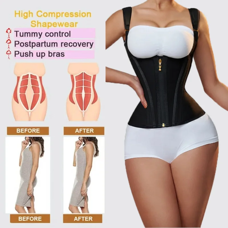 Colombian Girdle Waist Trainer Double Compression Shorts Tummy Control Sheath Slimming Flat Stomach Modeling Belt S-3XL