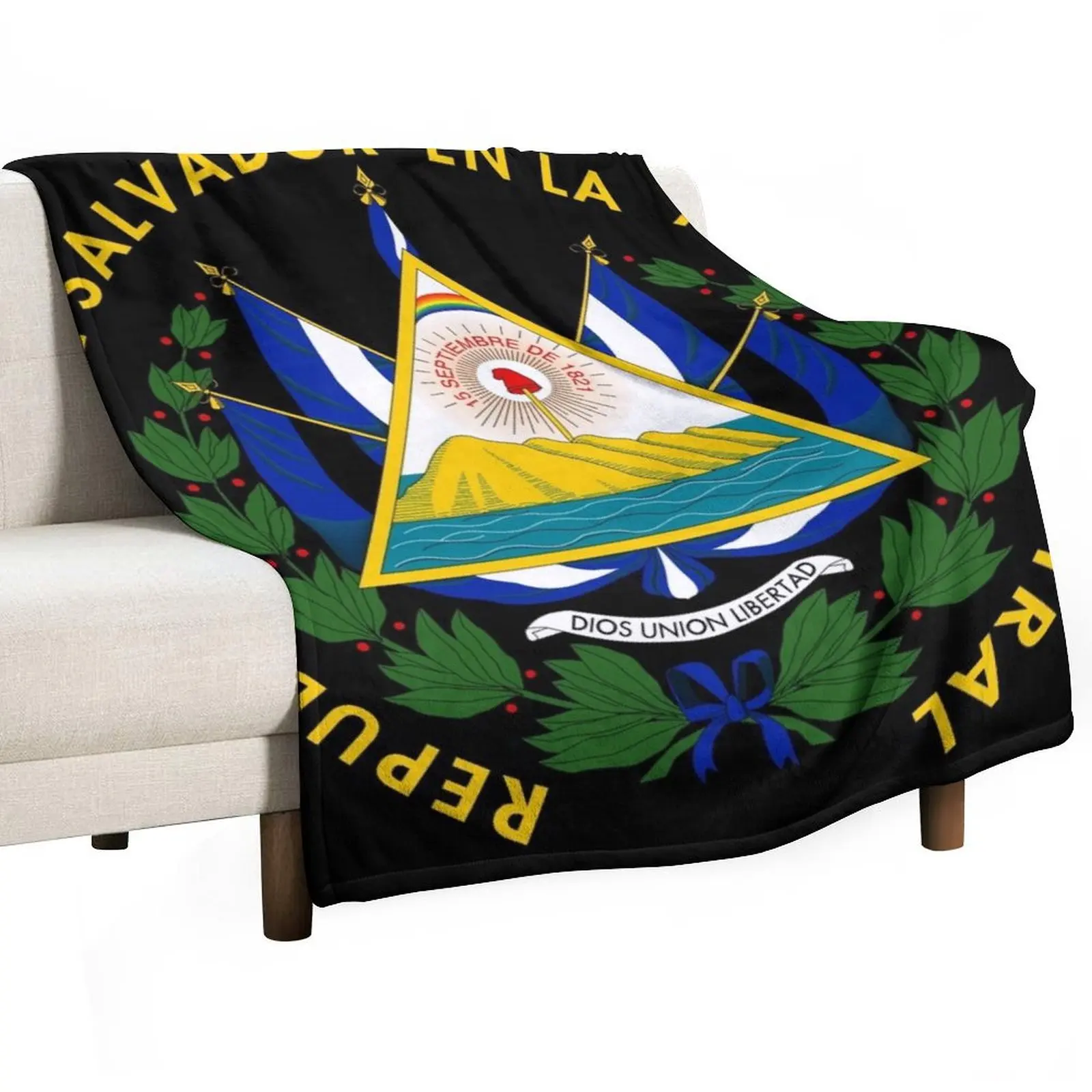 Coat of Arms of El Salvador Throw Blanket halloween Decorative Sofas Sofas Fashion Sofas Blankets