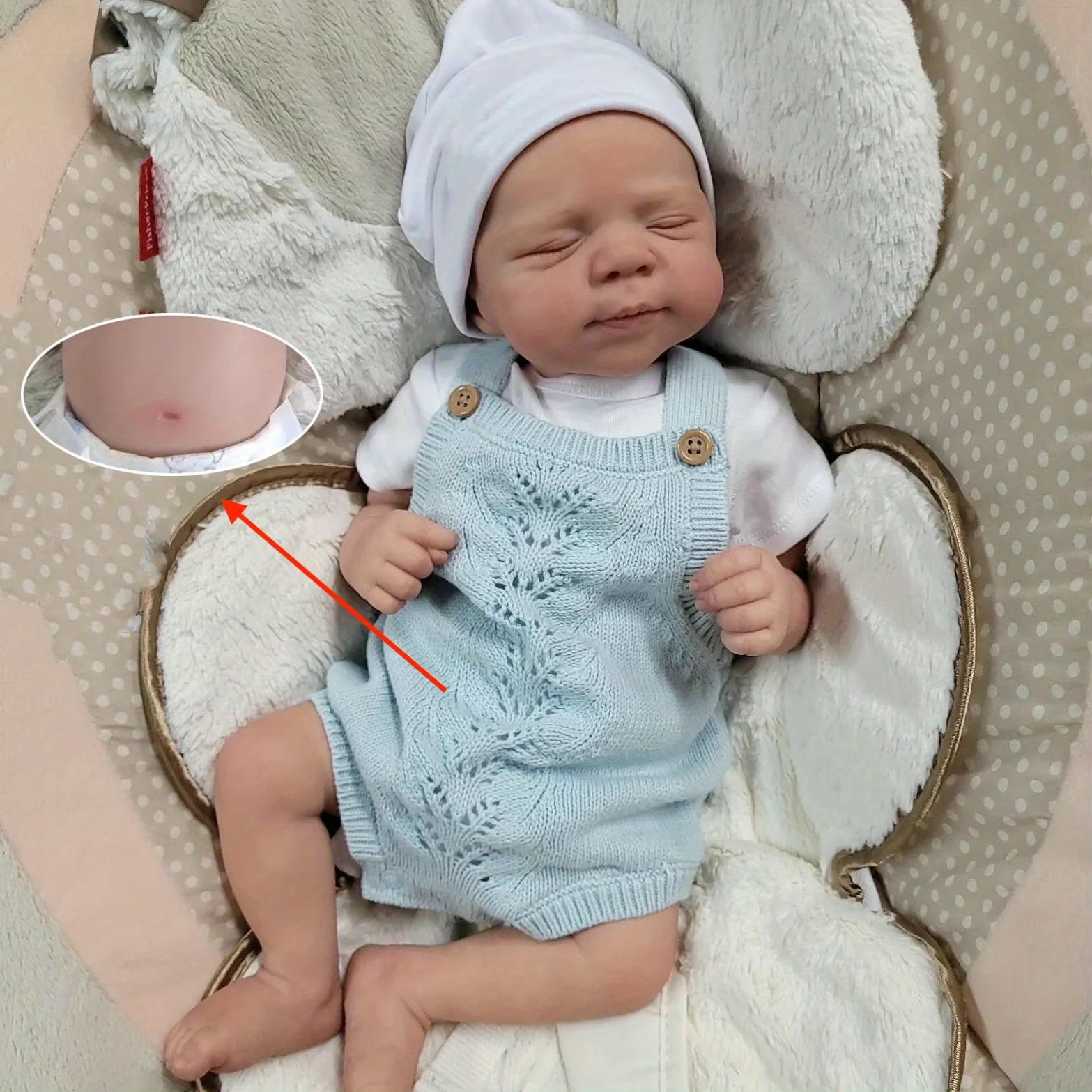 

BZDOLL 48cm 19in Full Soft Vinyl Reborn Doll, 3D Veined Skin, Realistic Sleeping, Kids Bath Toy & Birthday Gift
