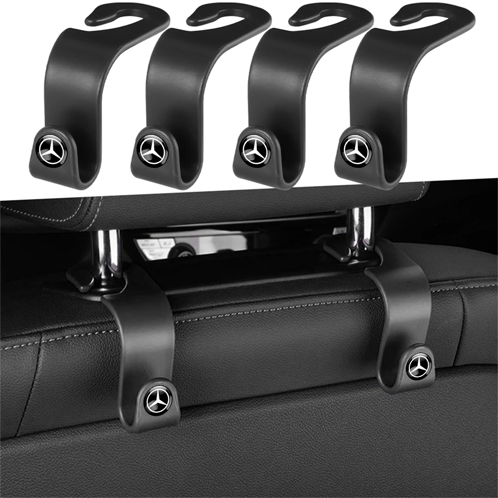 2/4Pcs Car Seat Headrest Storage Hanger Rear seat hook Auto Seat Organizer Holder for Mercedes Benz AMG W176 W204 W212 GLC CLA