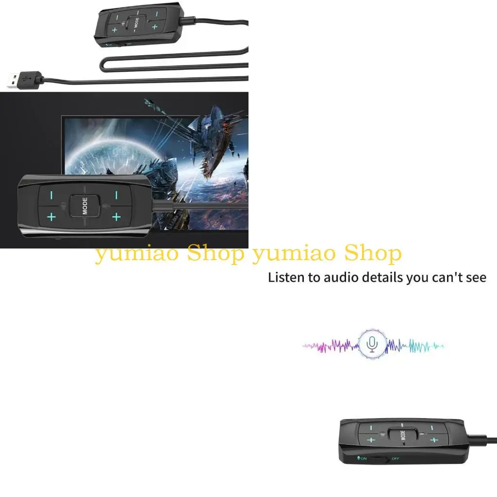 

587B 7.1 Virtual Surround USB Auditory Adapter External Sound Card for PC Consoles