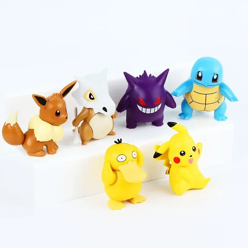 

New 6Pcs/Set Pocket Monsters Anime Figure Kawaii Pikachu In Disguise Action Figures PVC Adult Collection Model Dolls Toy Gift