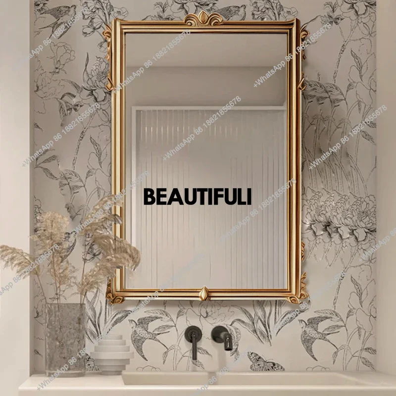 French bathroom mirror vintage distressed vanity mirror European bathroom mirror toilet makeup
