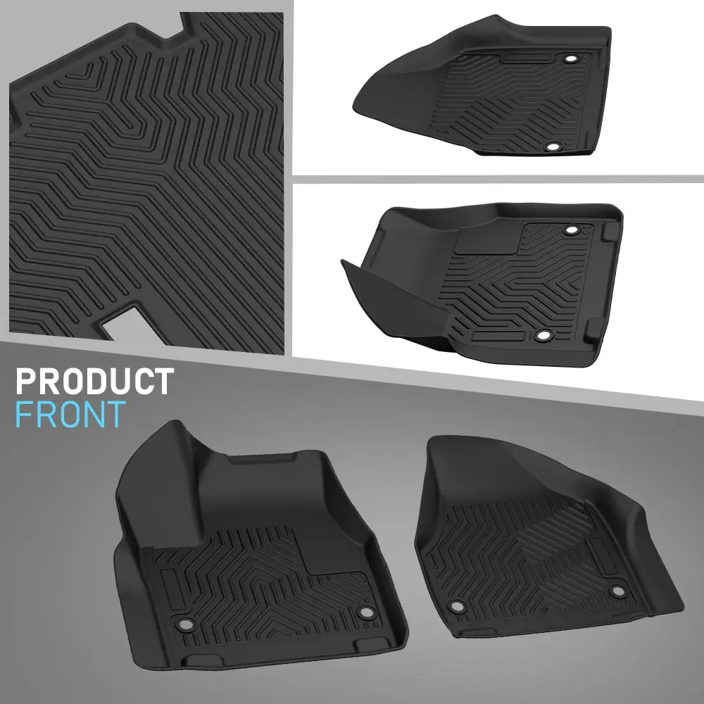 سجادات أرضية مناسبة لكرايسلر باسيفيكا 2017-2025 (بدون نماذج هجينة)، تناسب 7 و8 بطانات أرضية TPE موديل الركاب باللون الأسود