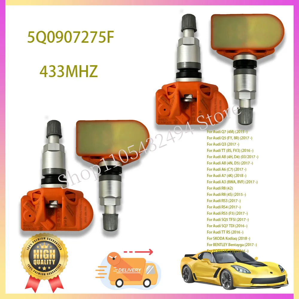

Tire Pressure Monitoring System Sensor 5Q0907275F 433MHZ For Audi RS3 SKODA Kodiaq PORSCHE 718 VW Arteon Golf Eos Magotan Jetta