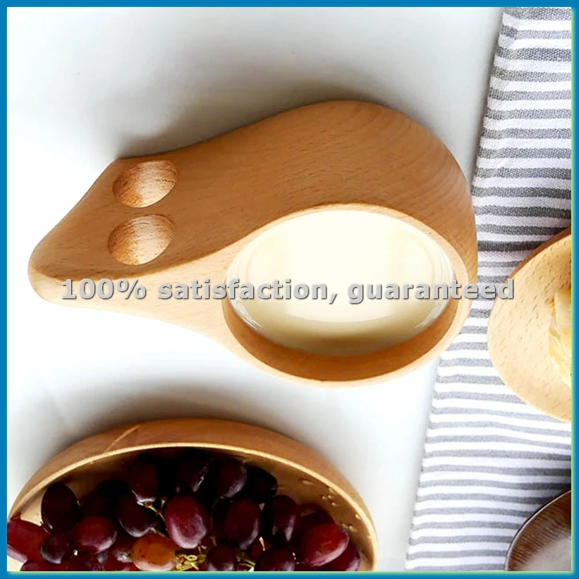 2PC Nordic Style Handmade Wooden Cups Finnish Traditional Outdoor 200Ml Wood Wine Mugs Elephant Coffee Cups for Gifts-AT35