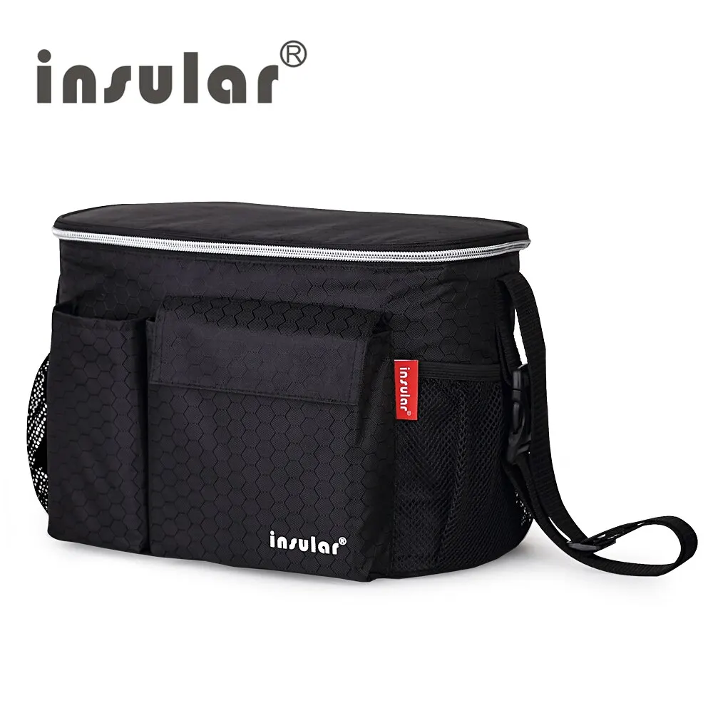 Fashionable Waterproof Stroller Bag Thermal Insulated Diaper Changing Organizer Shopping Cart Baby Essentials Mommy Essentials