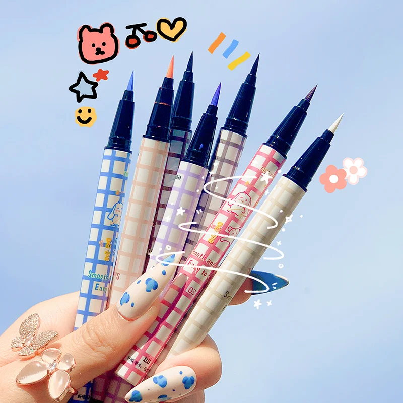 XiXi Colorful Eyeliner Stain Free Waterproof Sweat Resistant Durable Beginner's  Liquid Eye Liner Pen Cosmetics Makeup