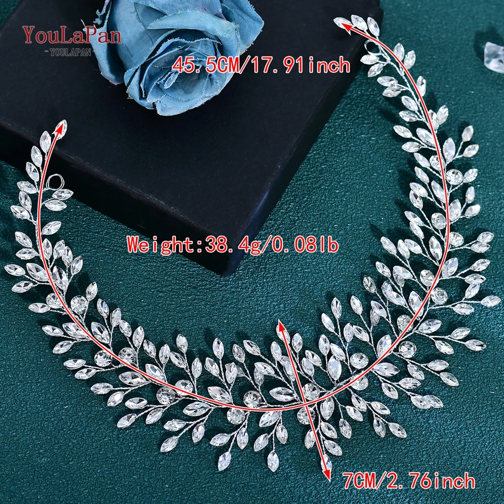 YouLaPan Wedding Headpiece Elegant Rhinestone Headwear Bride Bridesmaid Shinin Headband Holiday Gift Handmade Hair Jewelry HP920