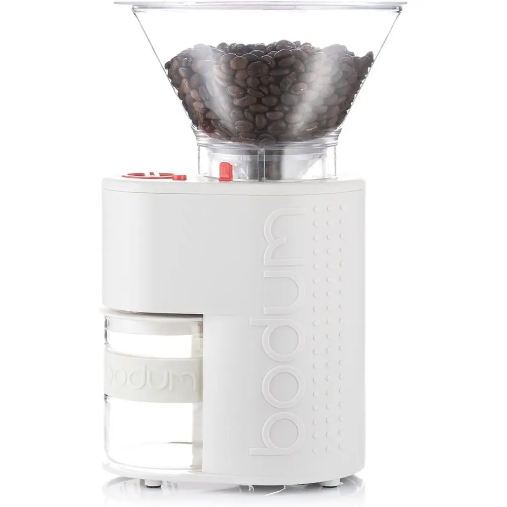 

Electric Conical Burr Coffee Grinder with Timer, 12 Settings, White