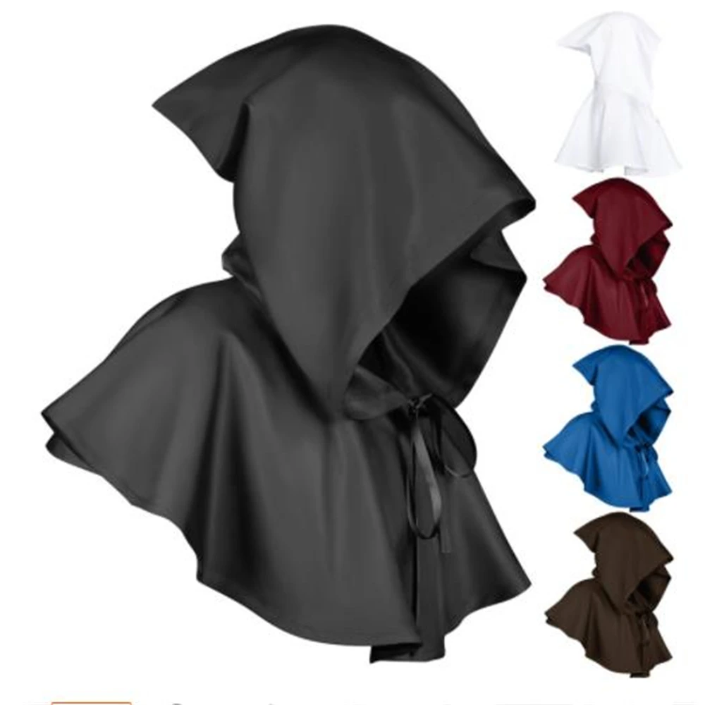 Grim Reaper Death Cape Hooded Cloak Christian Cosplay Medieval Steampunk Priest Halloween Costumes For Women Men Witch