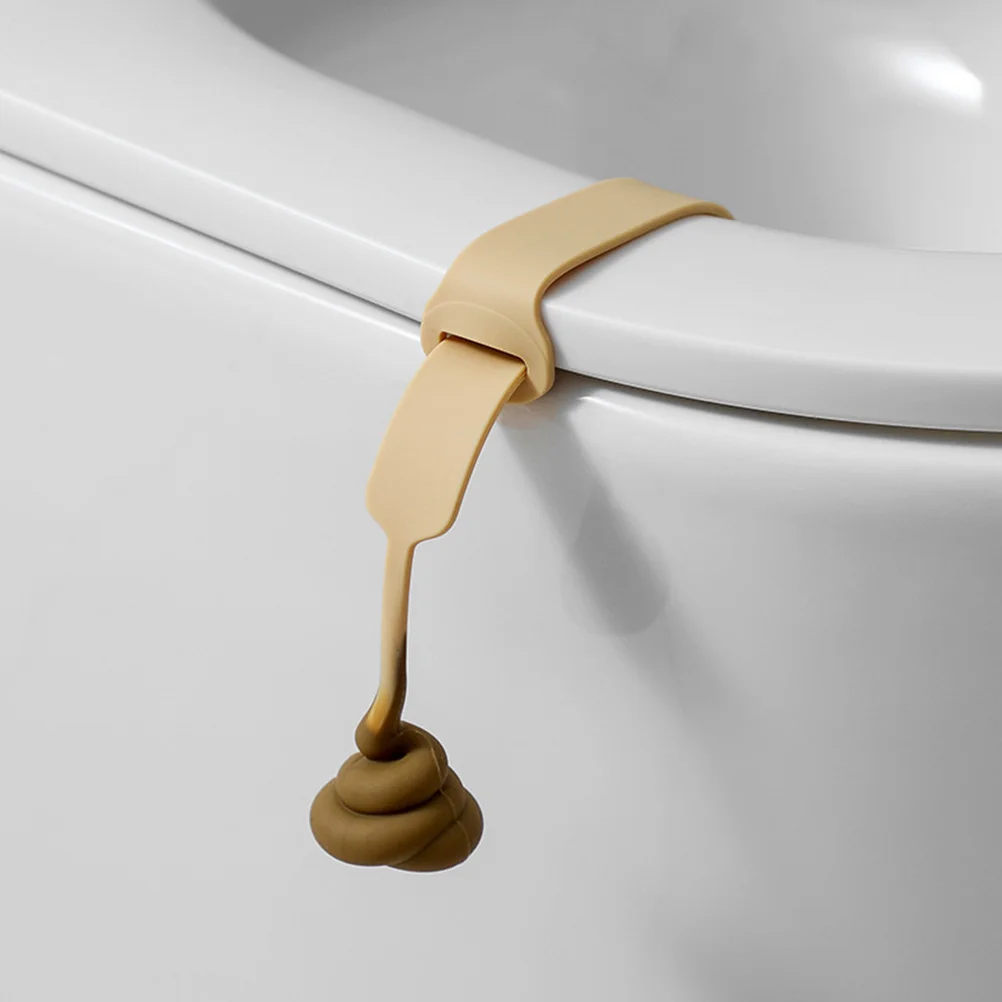 

2Pcs Toilet Seat Lifter Poop Shape Portable Handle Bathroom Toilet Lid Lifter Cleaning Tool Safe Convenient Use