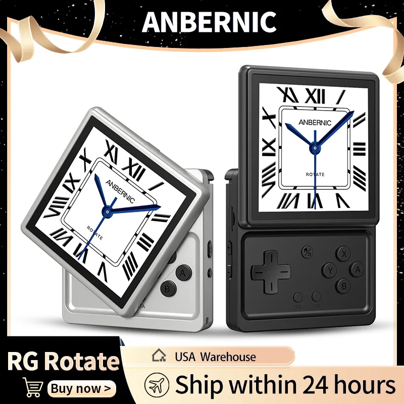 Anbernic RG Rotate Retro Android Handheld Game Console 3.5-inch IPS 720*720 Screen 2000mAh Portable Game Player Supports WIFI AI