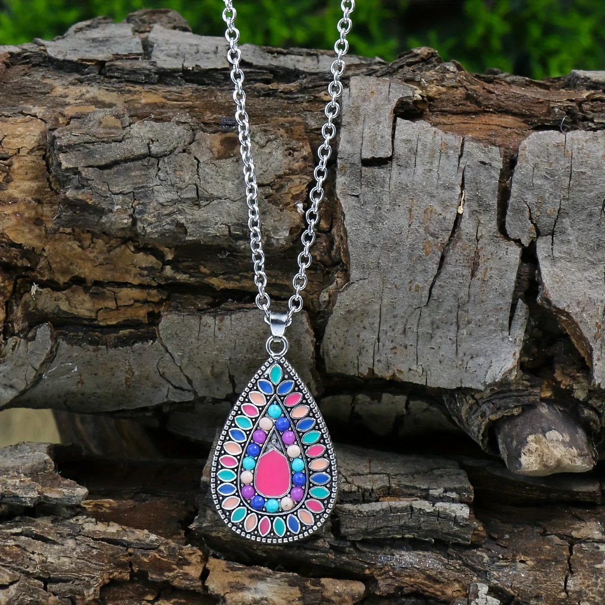 Ensemble de bijoux Boho en forme de goutte d'eau, collier et boucles d'oreilles élégants, 3 pièces/ensemble