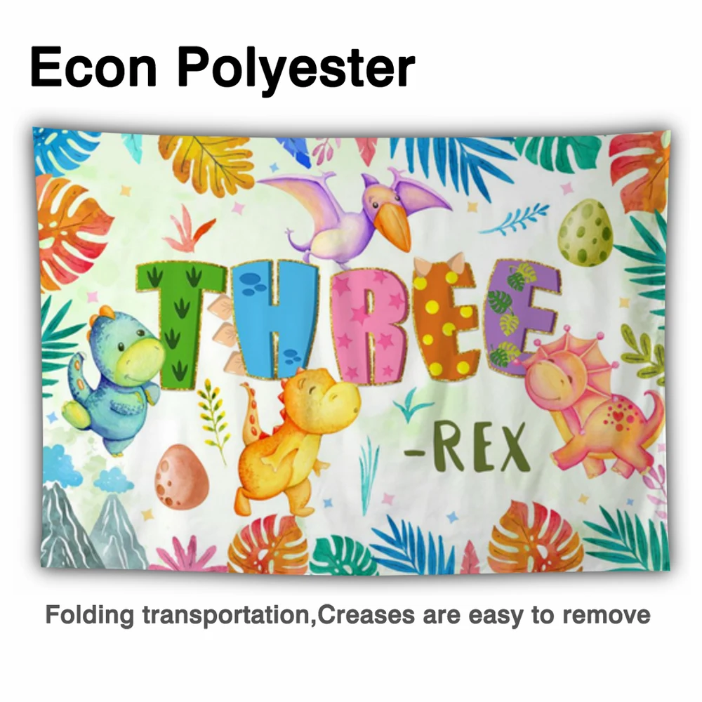 Allenjoy 공룡 3 렉스 생일 파티 배경 정글 동물 베이비 샤워 만화 모험 사진 소품 배경