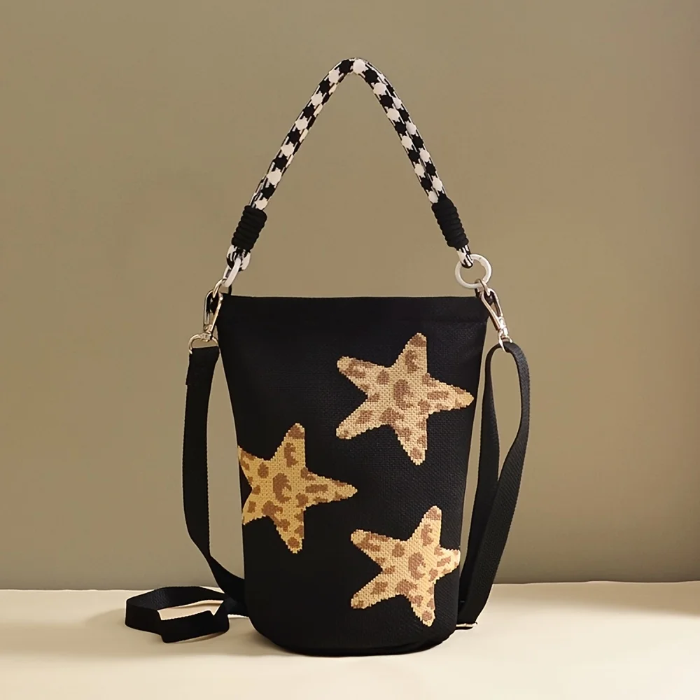 2025 Koreanische Version Neue Ins Knoten-Handtasche Modische Gestrickte Umhängetasche Vielseitige Reise-Bucket-Bag mit Großer Kapazität – Detail 2