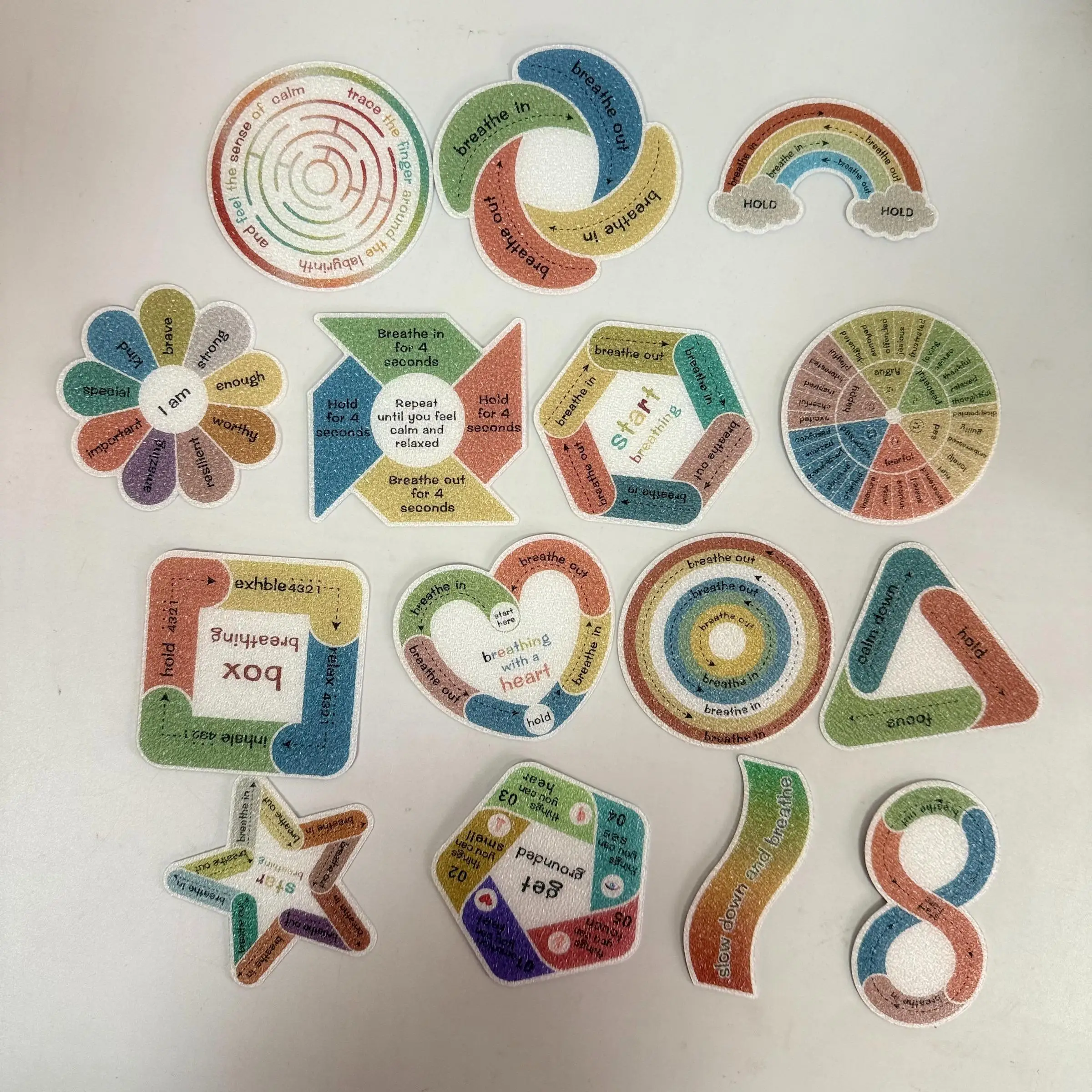 Stress Relief Tactile Stickers for Anxiety Reduction, Water Resistant Calm Stickers for Adults and Kids, Ideal for Relaxation