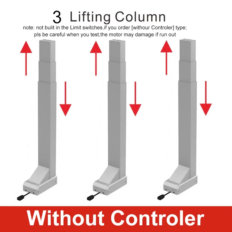 Three Legs Synchronize Lifting Column System Height Adjustable Memory Standing Desk Electric Table DC24V 240kg App Controler