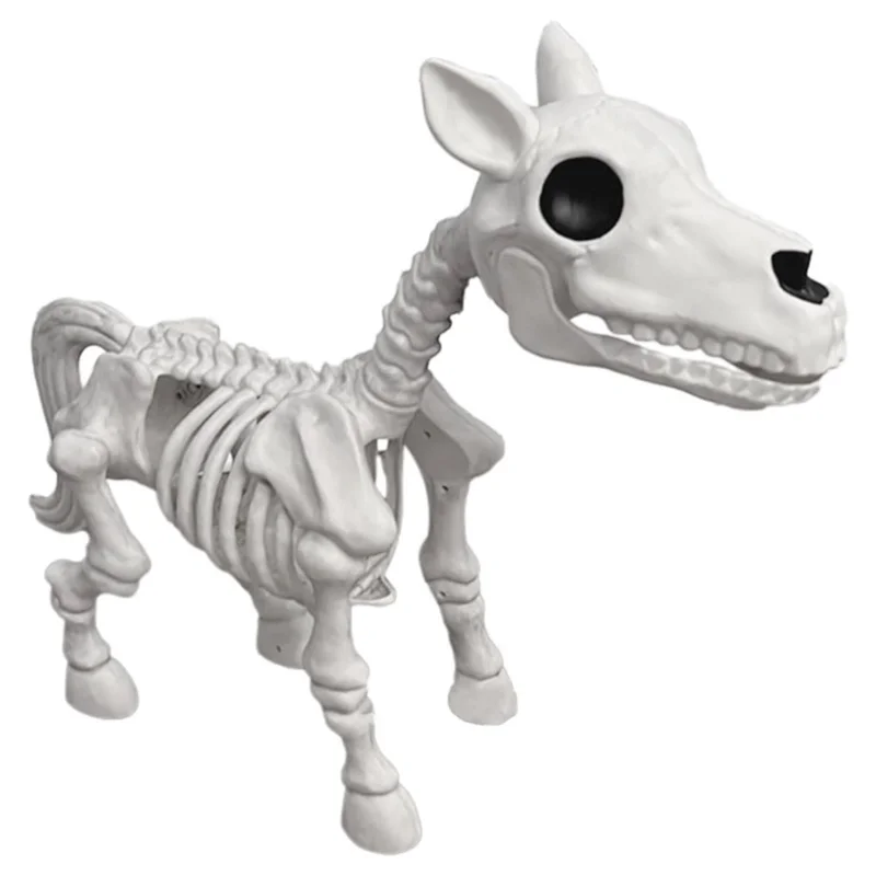 Halloween Horse Skeleton Prop, Crânio Novo Cavalo, Decoração Halloween