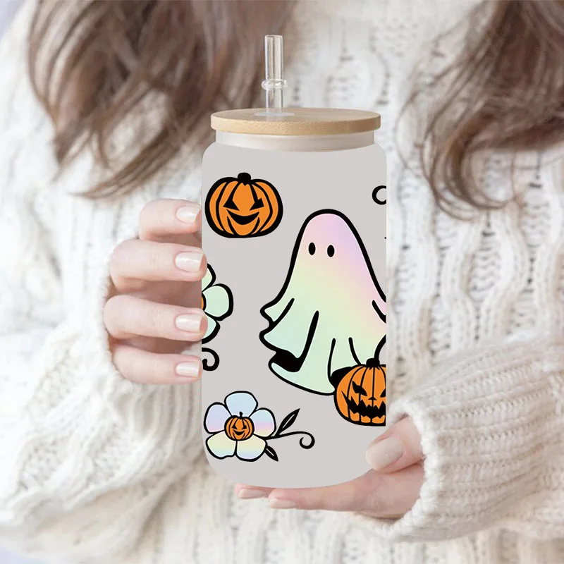 3D UV DTF Transfers Stickers, Cup Wraps, Little Devil, Halloween Printed, DIY Glass Ceramic Metal Leather, Etc., 16oz D5674