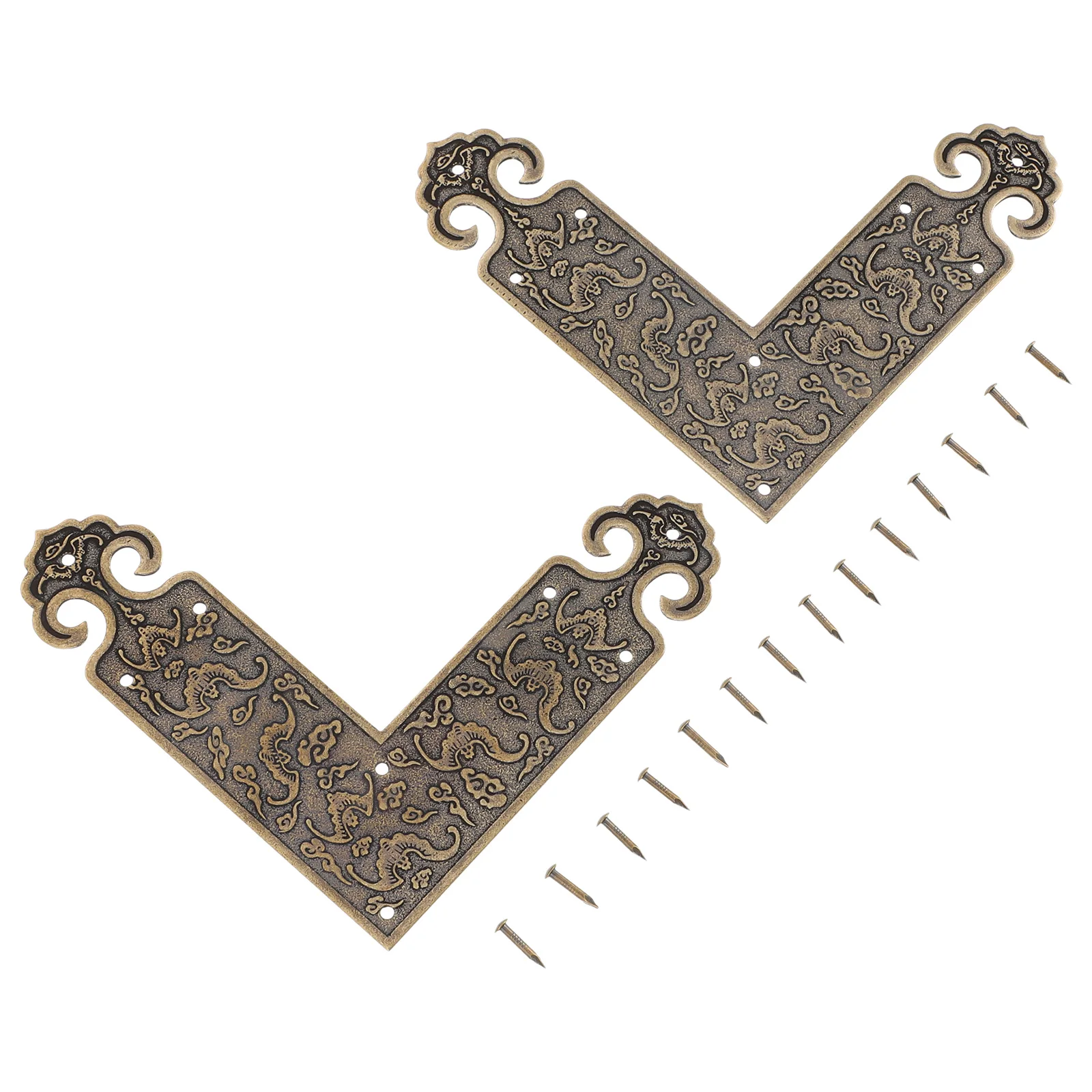 

2pcs Copper L-shaped Corner Protectors for Furniture Decorative Cabinet Table Guard Smooth Surface Brass Hardware