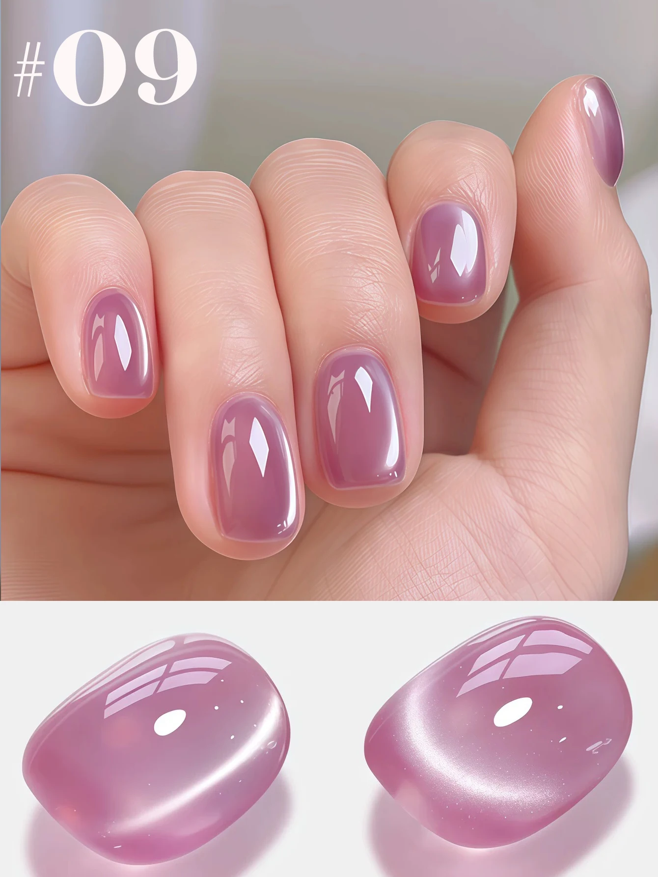 TC 12-Color Ice Transparent Glass Beads Cat Eye Gel Nail Polish Set Soak Off UV French Cat Eye Gel Nail Polish Manicure Salon