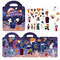 Halloween Reusable Sticker Books for Kids Age 2-4, Toddlers Sticker Toys, Sticker Activity Books for Toddlers, Learning Sticker