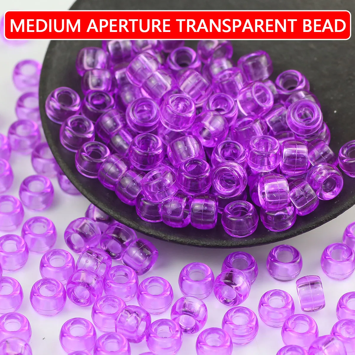 6x9mm Acrylic Medium-Hole Beads Purple Handmade DIY Jewelry-Making Loose Bead Beading Decorative Bracelet Accessories