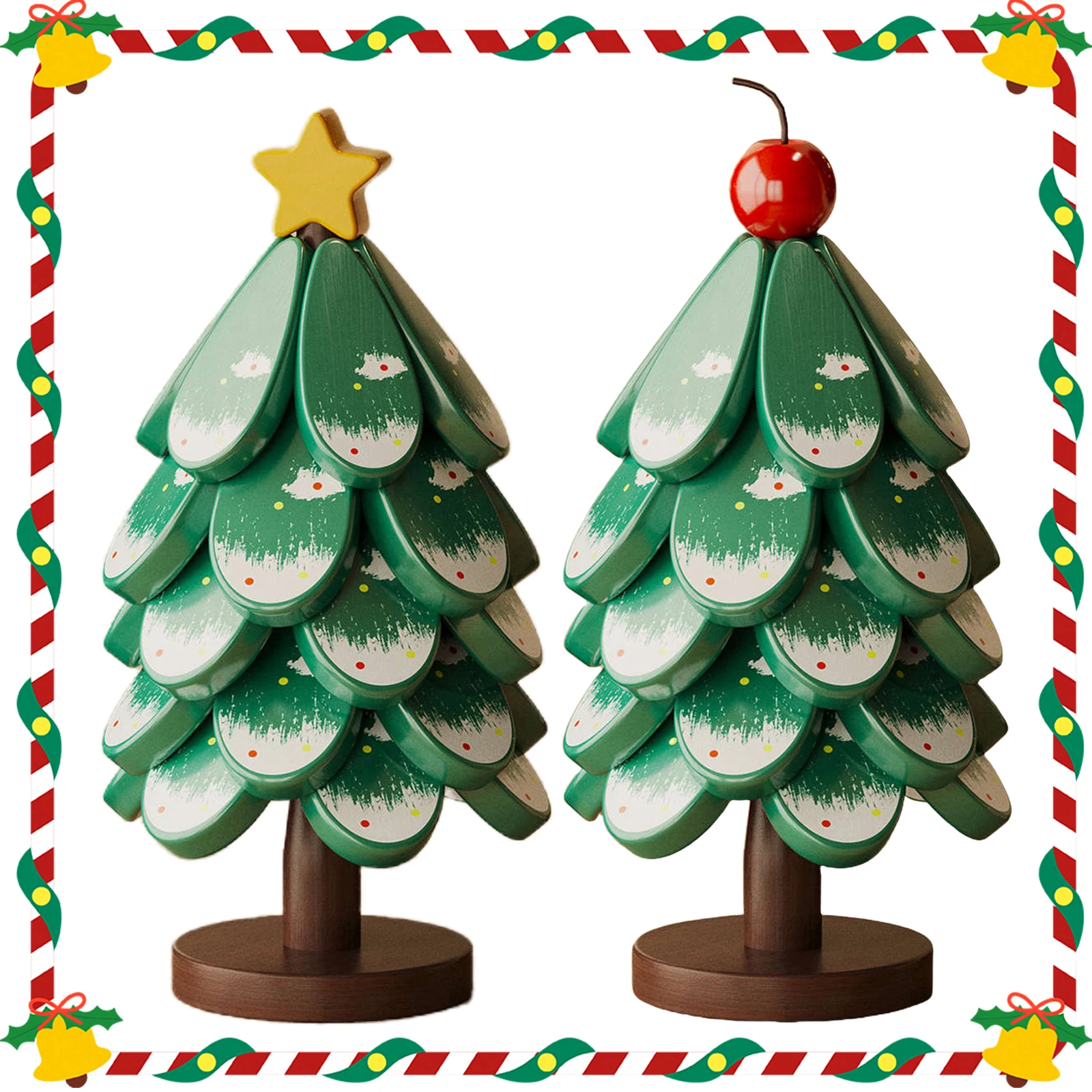 

5PCS Tree Shape Trivet Set Foldable Christmas Tree Coasters Hot Pads for Teapot Pans Kitchen Decor Meets