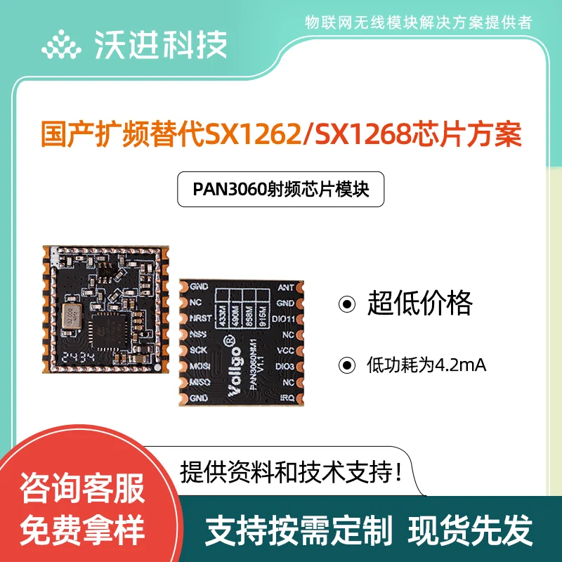 Ultra-high cost performance PAN3060 low power consumption long-distance compatible SX1262/1268/1278 LORA module