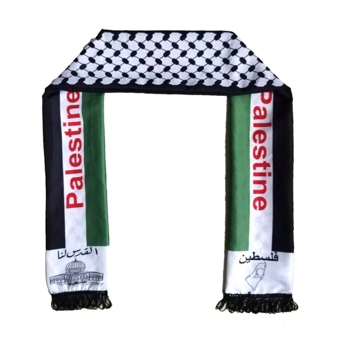 Bufanda Estampada Bandera Palestina, Bufanda Día Nacional, 14x135cm