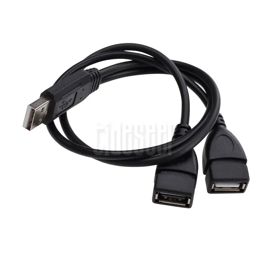 300pcs USB 2.0 Extension Y Splitter Cable 1 Female to 2 Dual Usb Male Data Hub Power Adapter Charging Cord