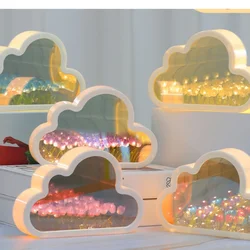 Handmade DIY Tulip Cloud Flower Sea Night Light Atmosphere Light Mirror Light Transparent Mirror Valentine's Day New Year Gift