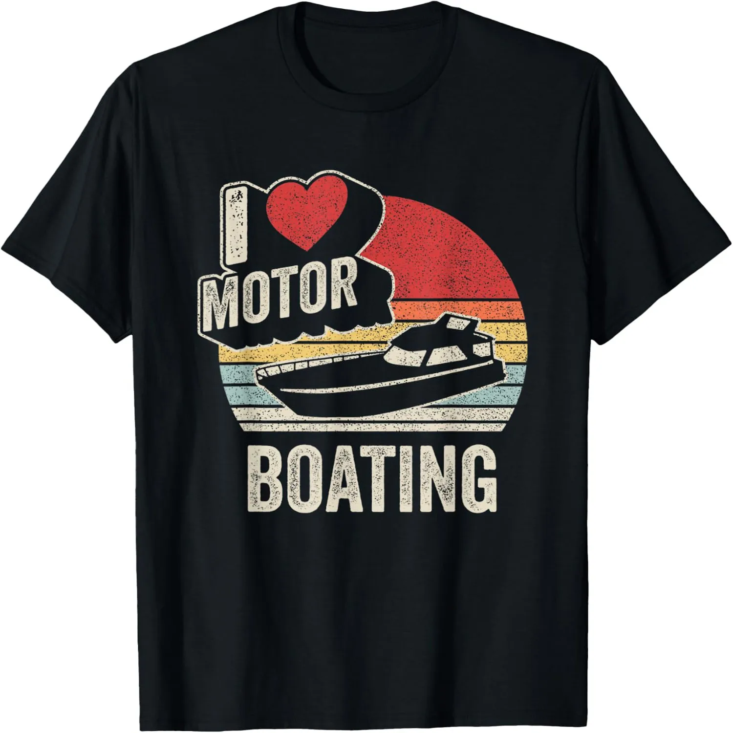 Vintage Retro I Love Motor Boating Funny Boater T-Shirt Small Y2K aesthetic, Concert tee