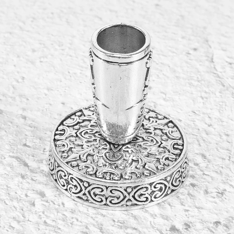 

2 Pieces Vintage Round Metal Feather Pen Holder Insertion Pen Holder Feather Quill Pen Stand Desktop Dip Pens Base-AT81