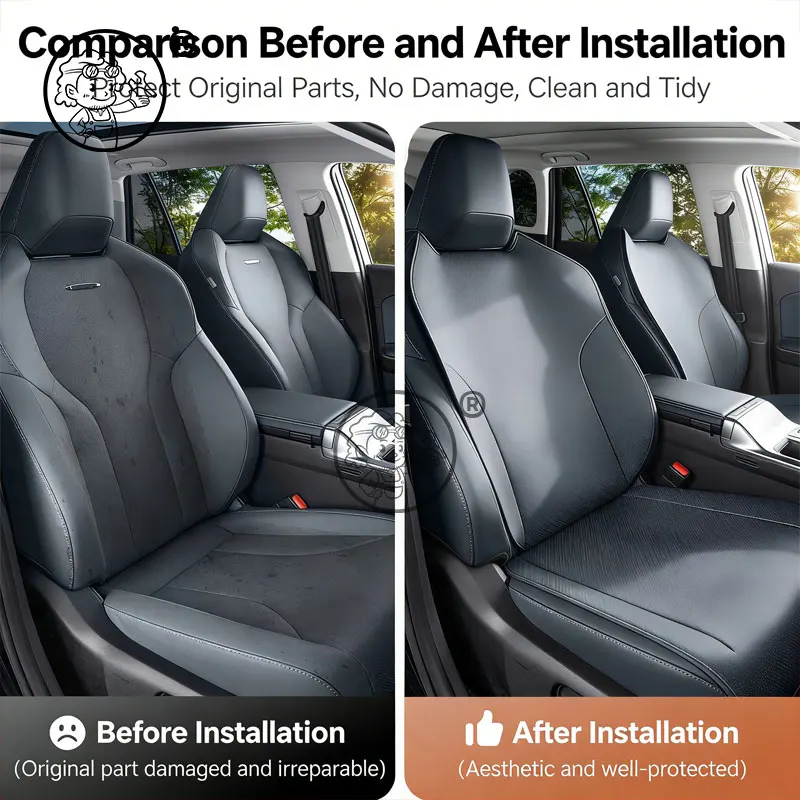 For Toyota RAV4 XA60 2026 Car Protective Leather Seat Cushion Breathable and Ventilated Seat Cushion Back Cushion Accessories