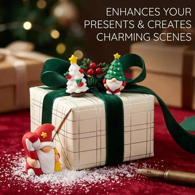 Christmas Small Dwarf Statue Mini Gnomes Figurines Santa Claus Holiday Lawn Fairy Garden Home Decoration Resin Yard Crafts