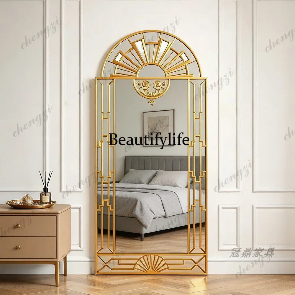 French retro style fitting mirror antique style living room high value decorative mirror American style against the wall