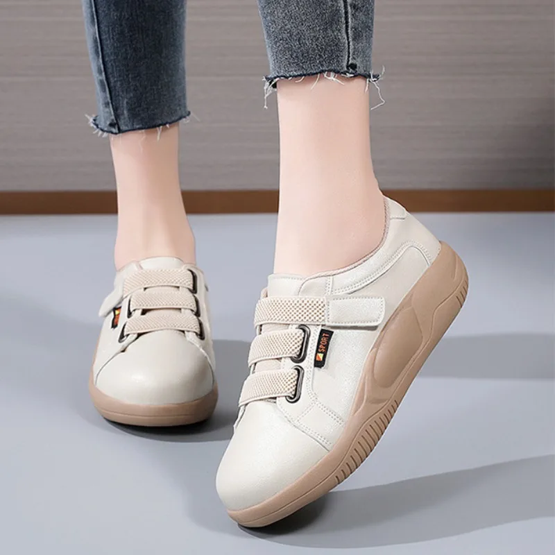 موضة أحذية مسطحة مرتفعة باطن سميكة أحذية رياضية للنساء ربيع الخريف أحذية رياضية عالية الكعب أجهزة لياقة خارجية حذاء المشي جديد #5