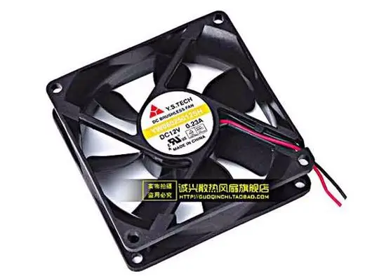 Y.S TECH YW08025012SH DC 12V 0.23A 80x80x25mm 2-Wire Server Cooling Fan