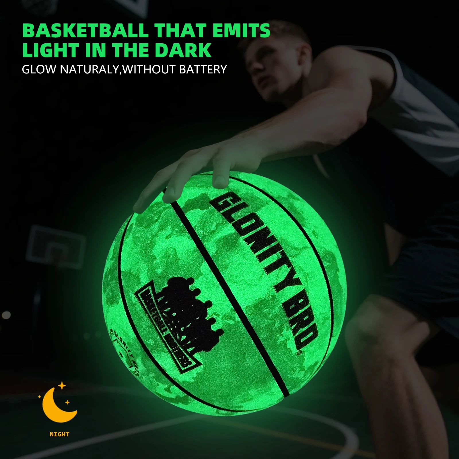 كرة سلة مضيئة للمراهقين بنين بنات هدايا كرة متوهجة في الظلام مقاس 7 خارجي داخلي مركب عالي الجودة للاستخدام الليلي